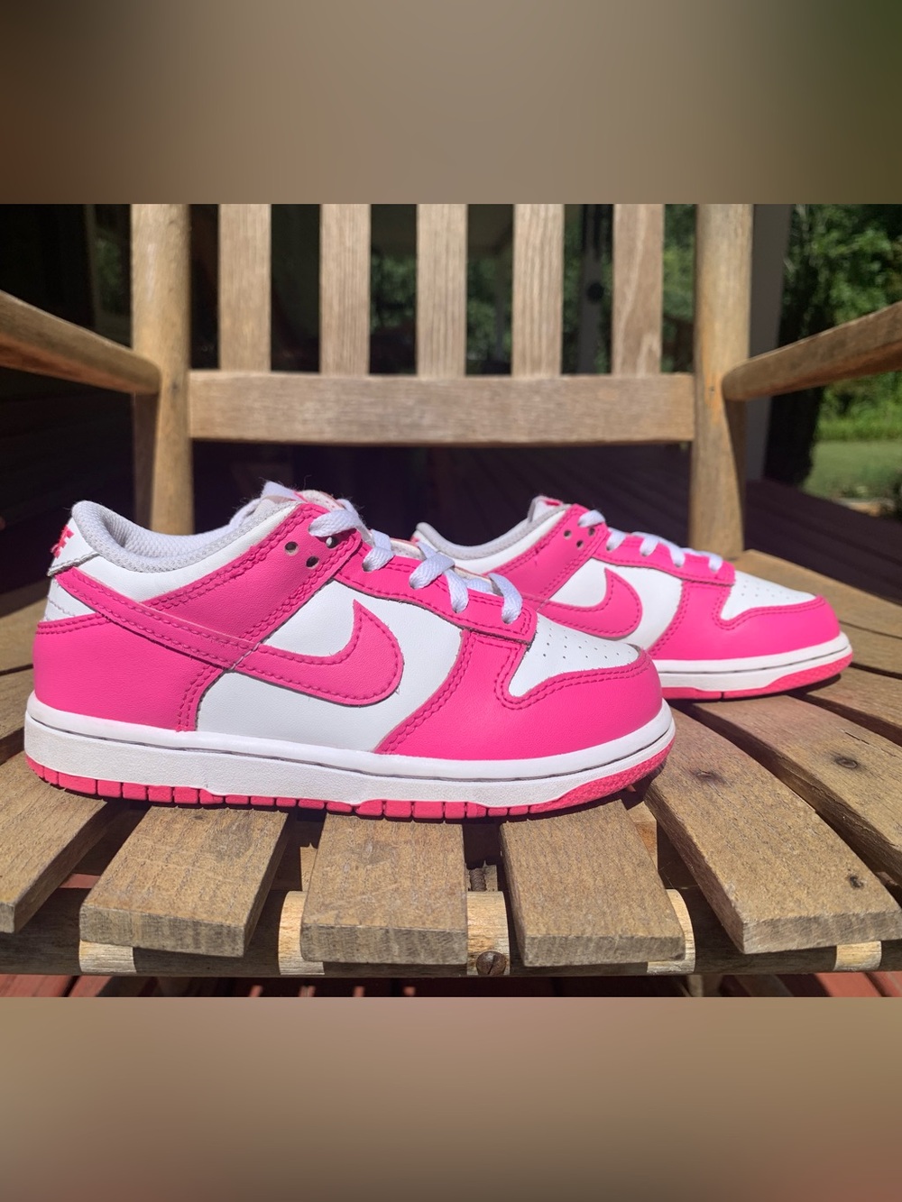 Nike Kids' Dunk Low Hot Pink and White Sneakers
Nike FB9108-102
Size 11C
